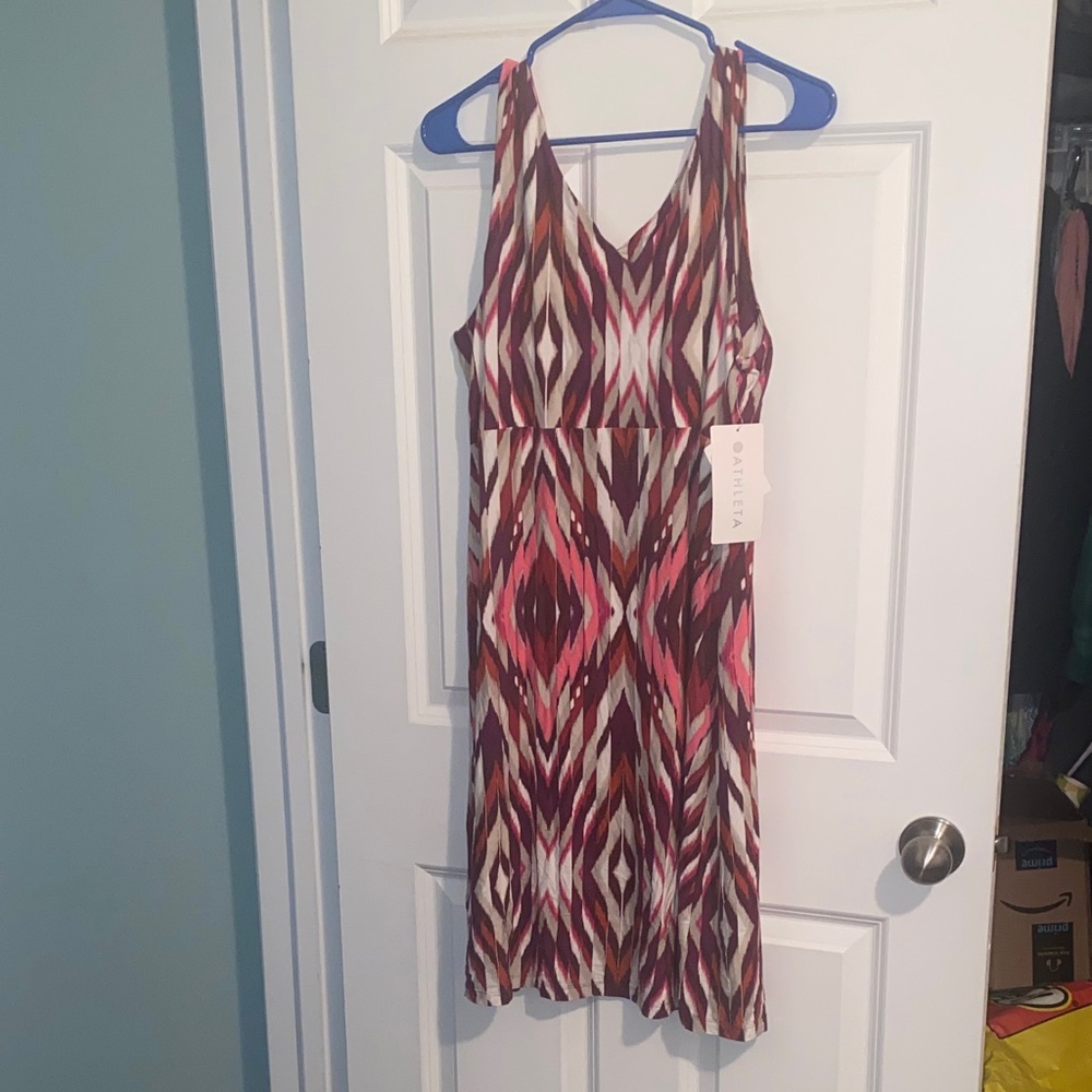 Athleta pink geometric printed Santorini dress women’s xl